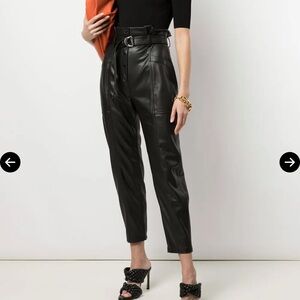 Jonathan Simkhai Leela Paperbag Leather Trousers